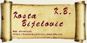 Kosta Bijelović vizit kartica